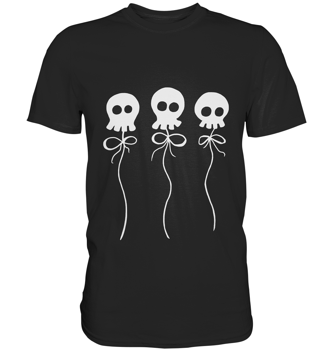 Drei Skulls an Schnur - Premium Shirt