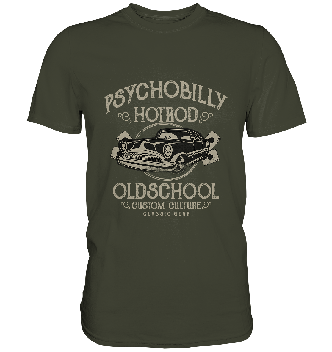 Psychobilly Hotrod Old School. Vintage Retro - Premium Shirt