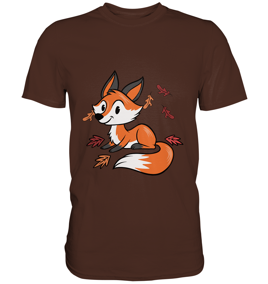 Kleiner Fuchs mit Herbstblätter - Unisex Premium Shirt