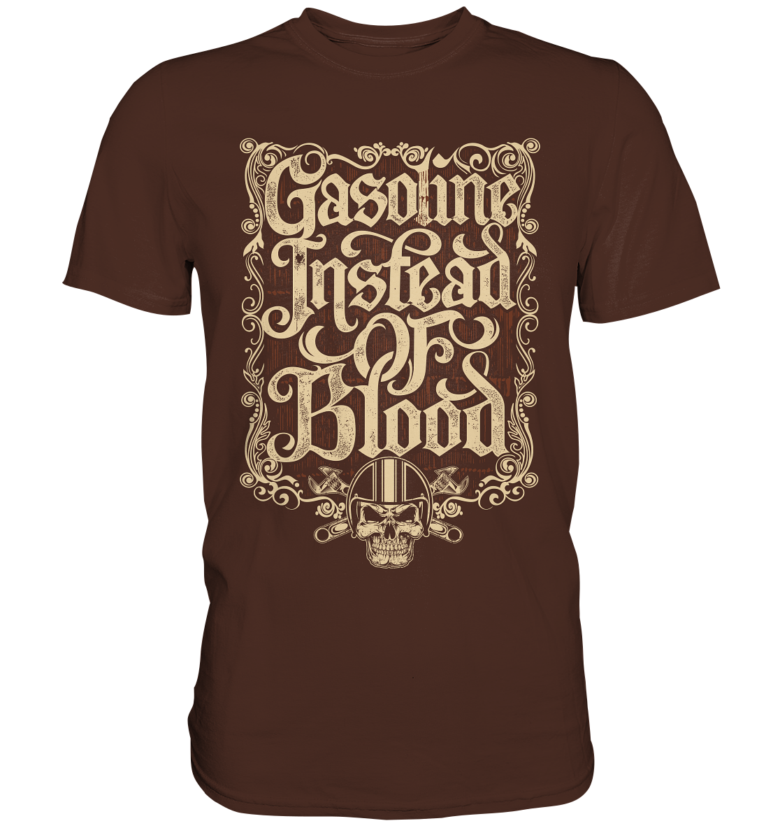 Gasoline instead of blood. Hot Rod. Biker Vintage - Unisex Premium Shirt