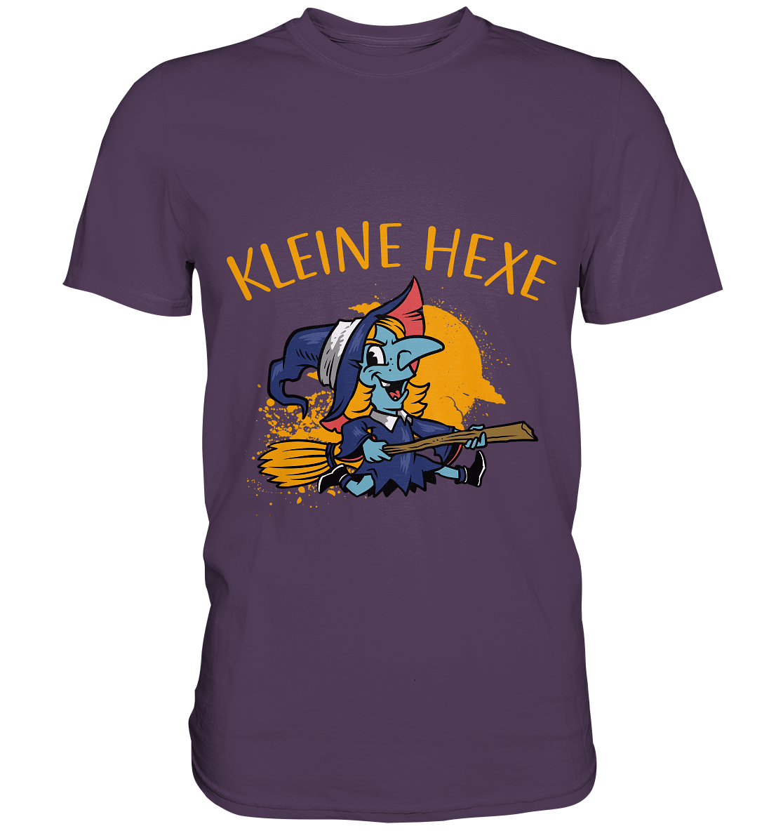 Kleine Hexe auf Besen - Unisex Premium Shirt