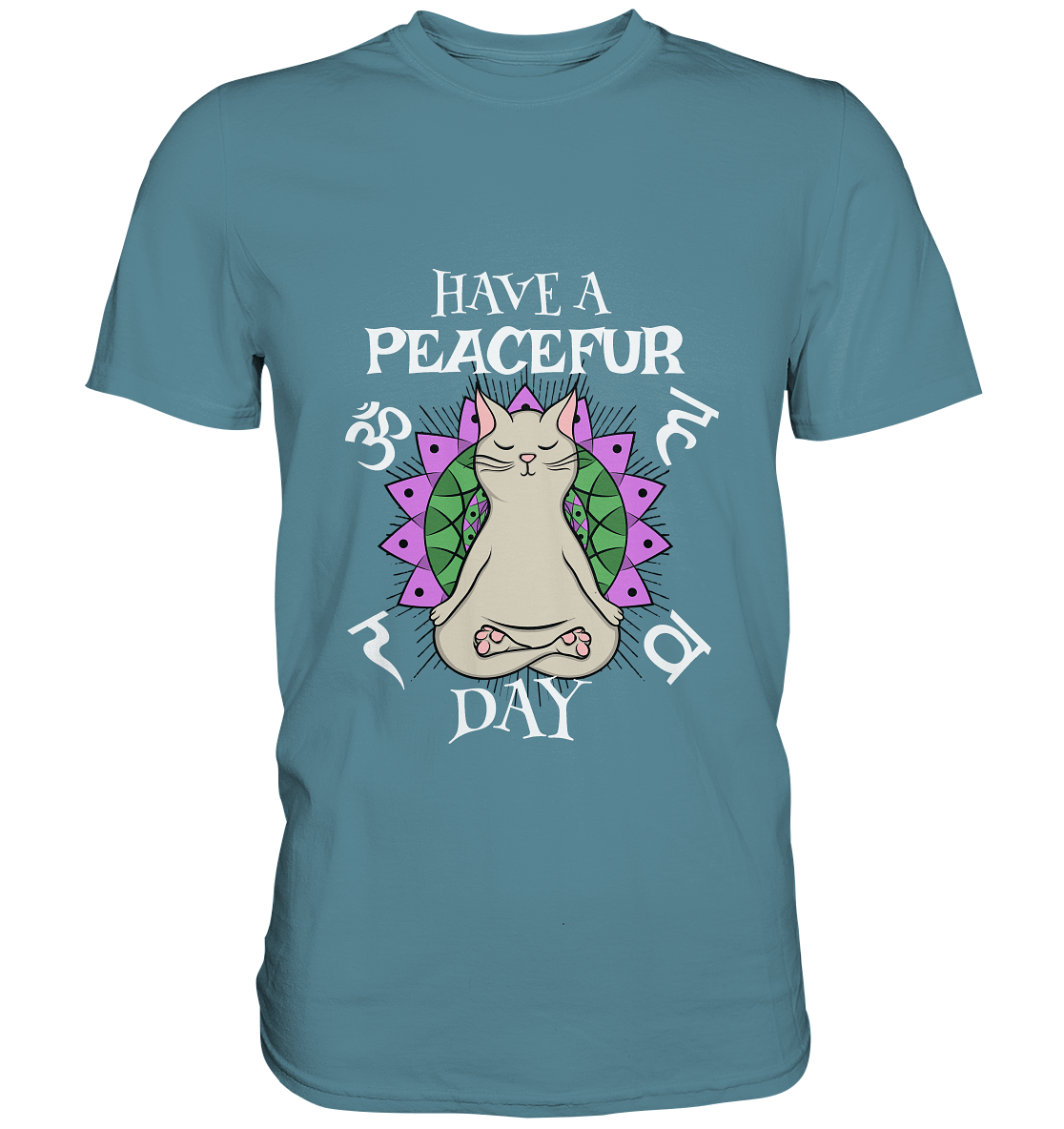 Have a Peacefur Day. Yoga Katze - Unisex Premium Shirt