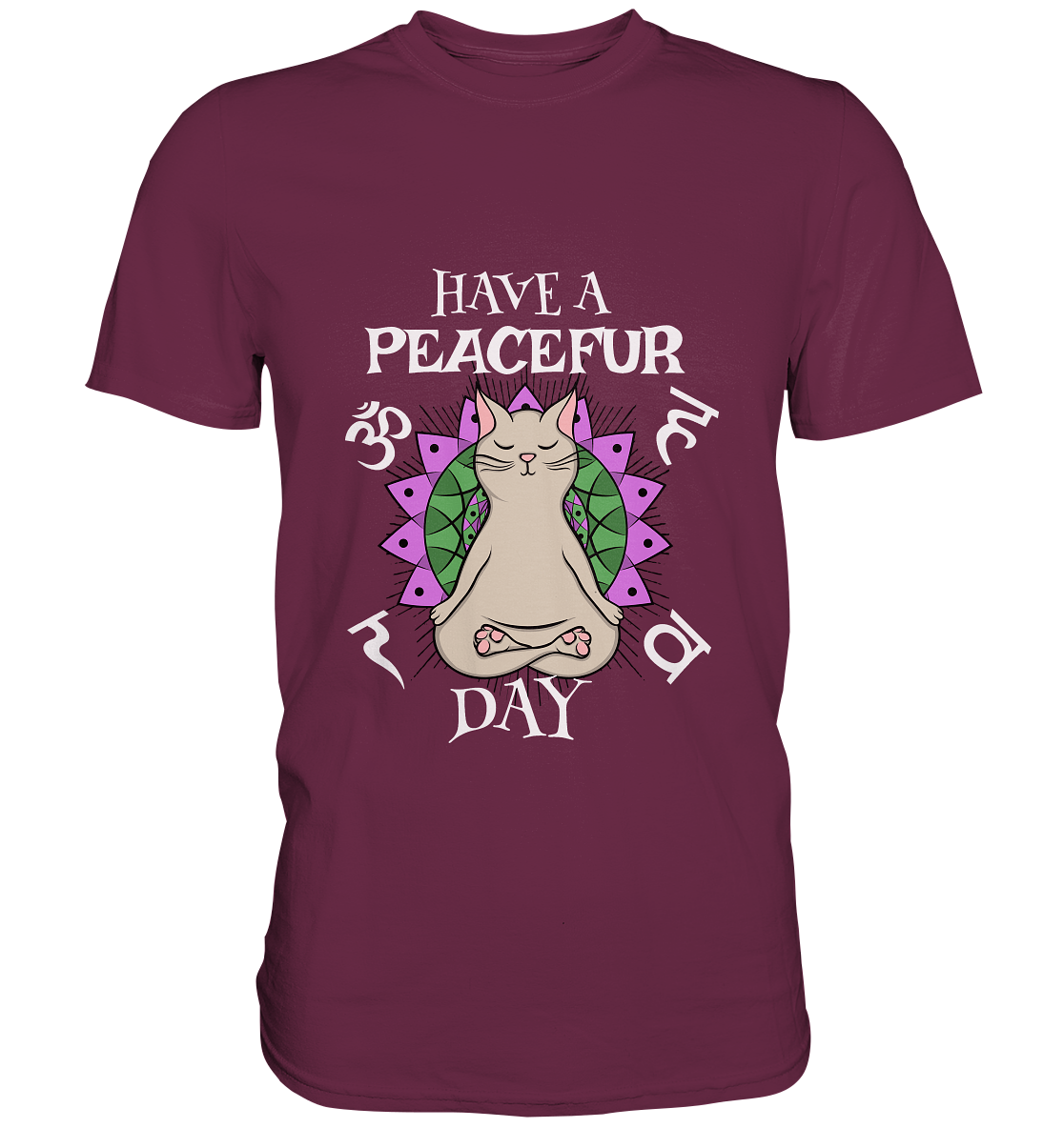 Have a Peacefur Day. Yoga Katze - Unisex Premium Shirt