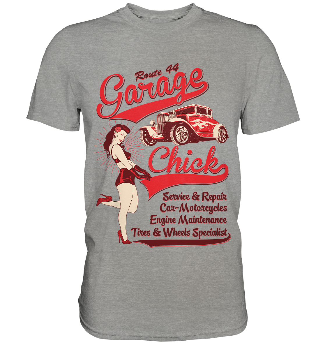 Garage Chick. Pinup Rockabilly - Unisex Premium Shirt