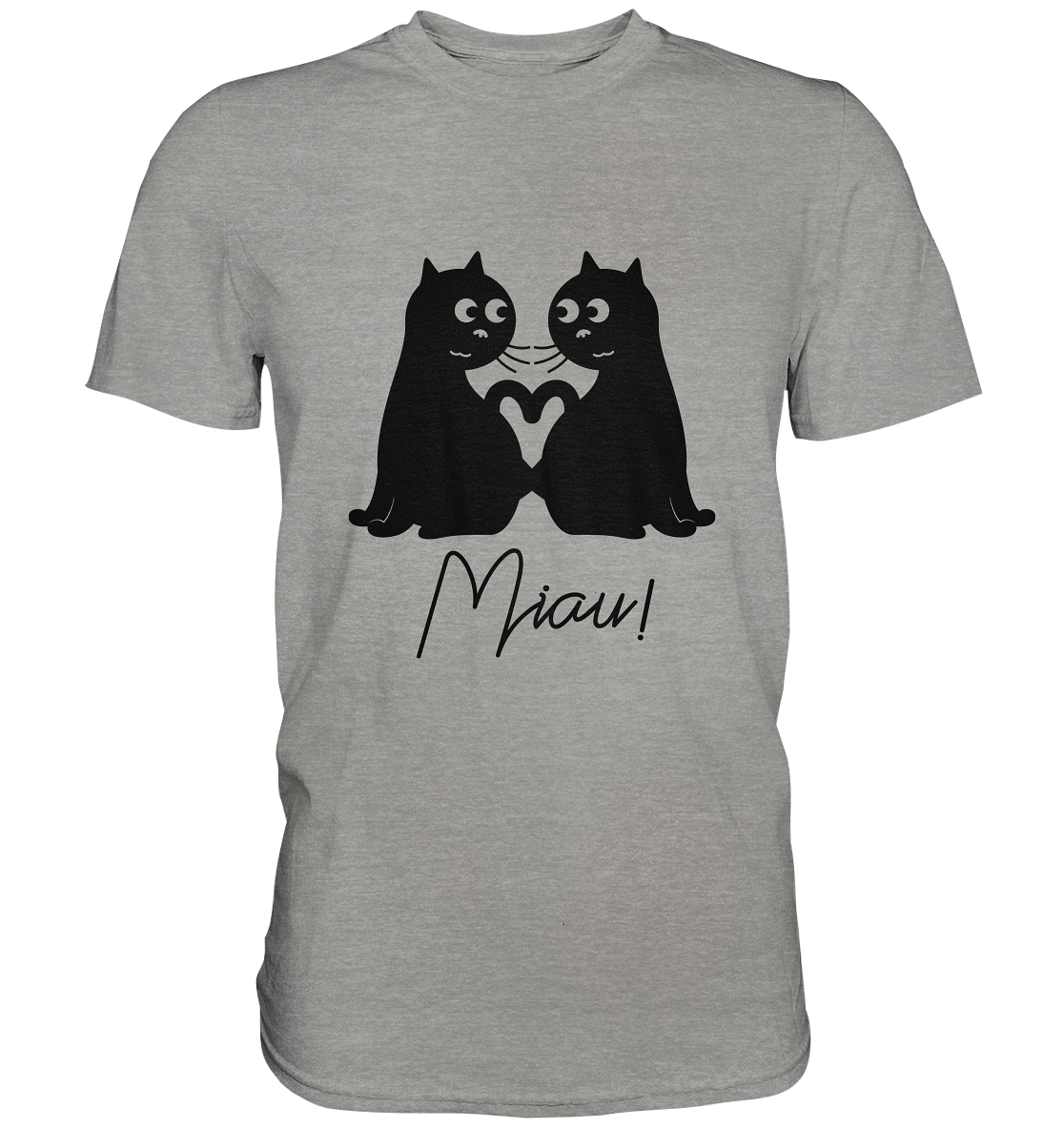 Miau. Zwei schwarze Katzen - Unisex -Premium Shirt