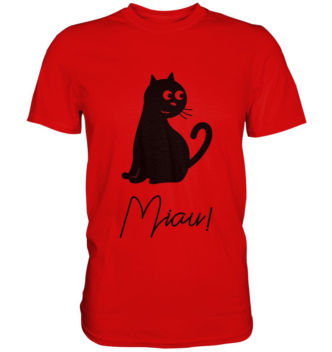 Miau. Schwarze Katze - Unisex Premium Shirt