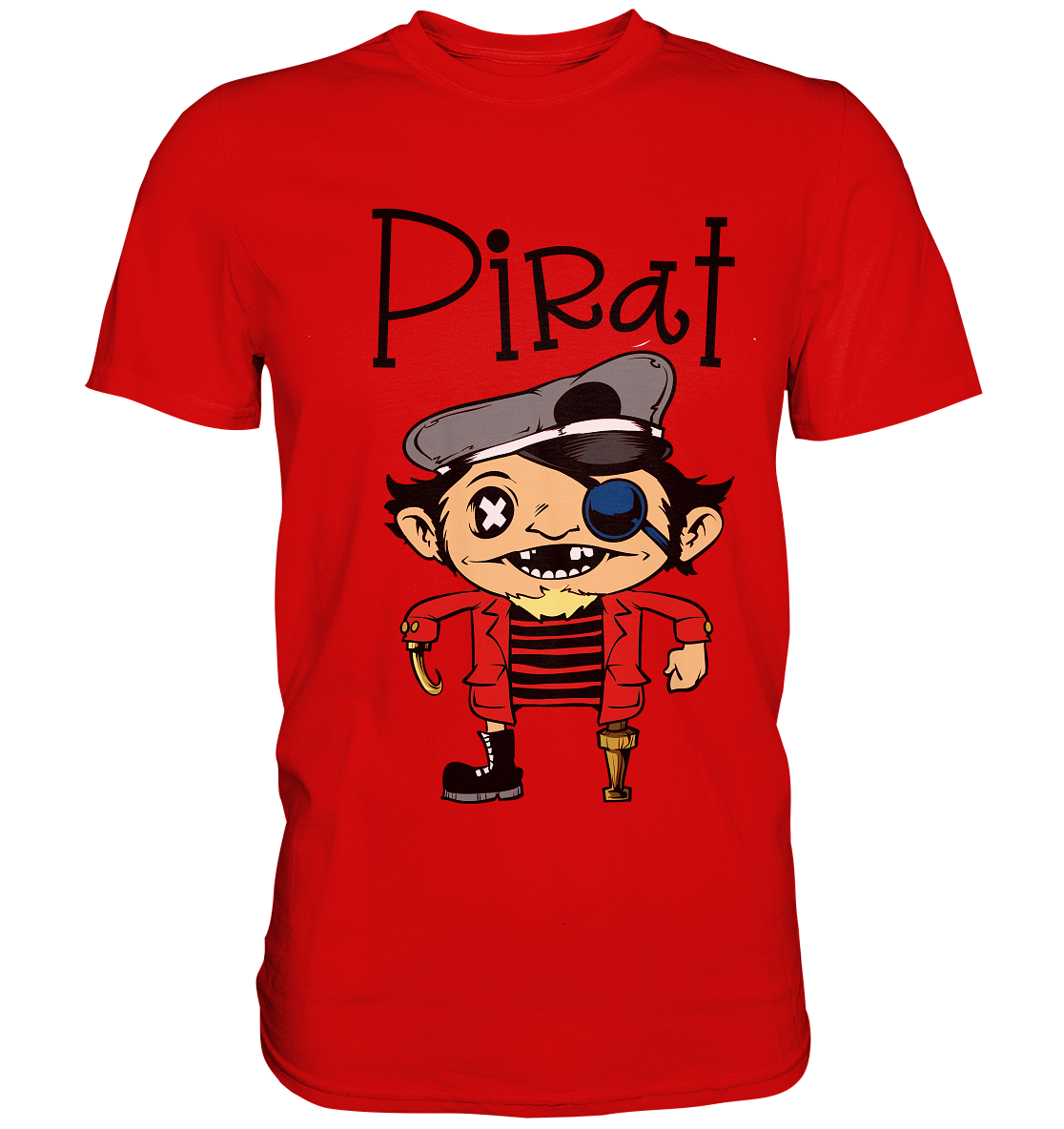 Pirat. Seeräuber mit Holzbein. - Unisex Premium Shirt