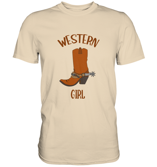 Western Girl Stiefel mit Sporen - Unisex Premium Shirt