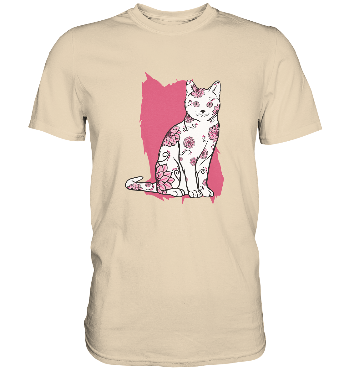 Flower Cat. Katze mit Blumen - Unisex Premium Shirt