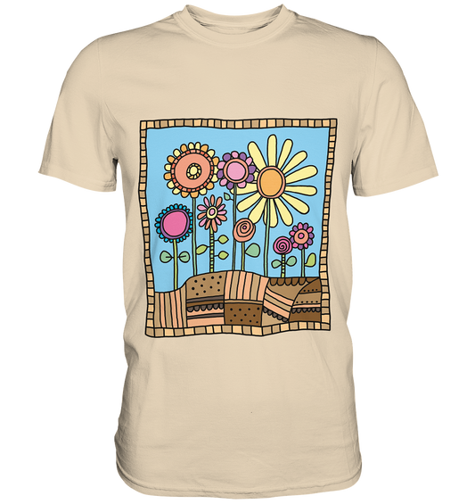 Blumenbeet mit Sommerblumen. Garten Gärtner - Premium Shirt