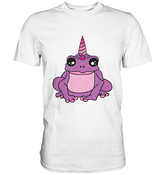 Lila Frosch mit Einhorn. Froggycorn - Premium Shirt