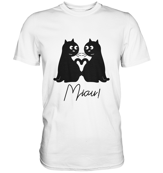 Miau. Zwei schwarze Katzen - Unisex -Premium Shirt