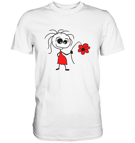 Mädchen mit Blume. Süß und niedlich - Premium Shirt