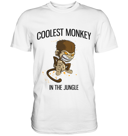 Coolest Monkey in the Jungle. Cooler Affe. Dschungel - Unisex -Premium Shirt