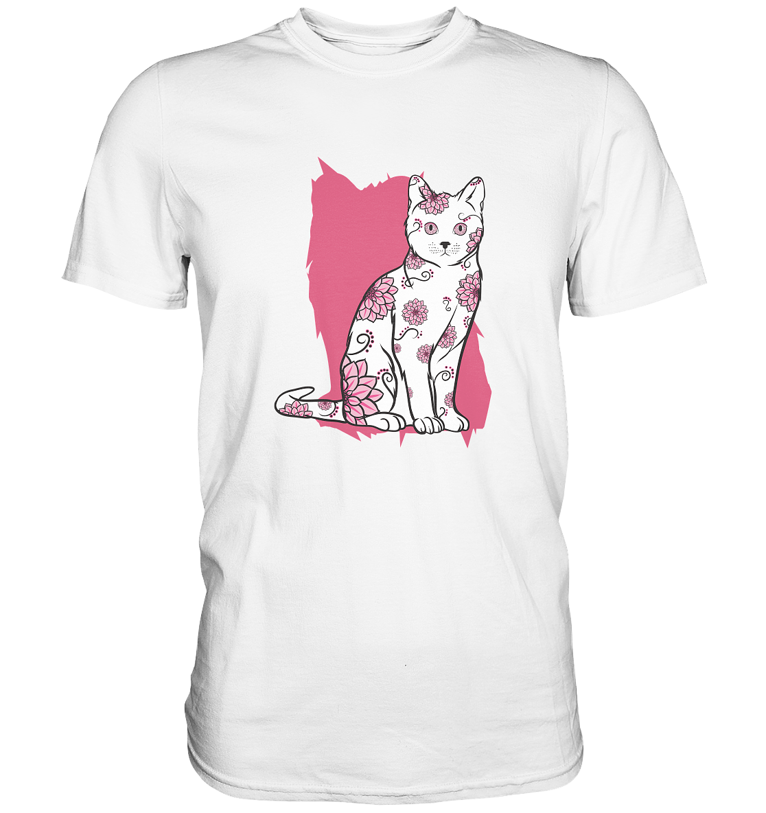 Flower Cat. Katze mit Blumen - Unisex Premium Shirt