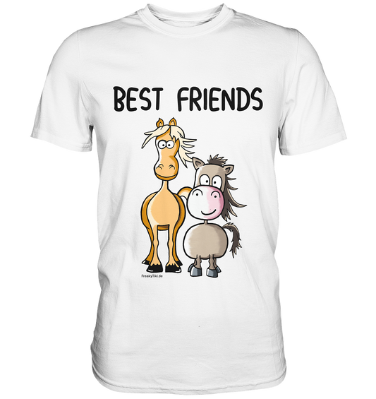 Weißes Shirt mit Westernpferd und Pony und Schriftzug Best Friends