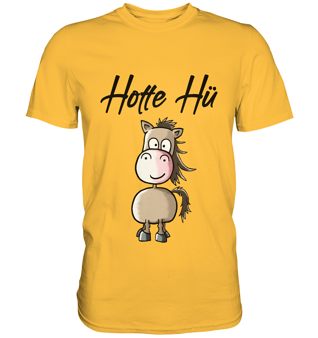 Hotte Hü. Kleines braunes Pferd. - Premium Shirt