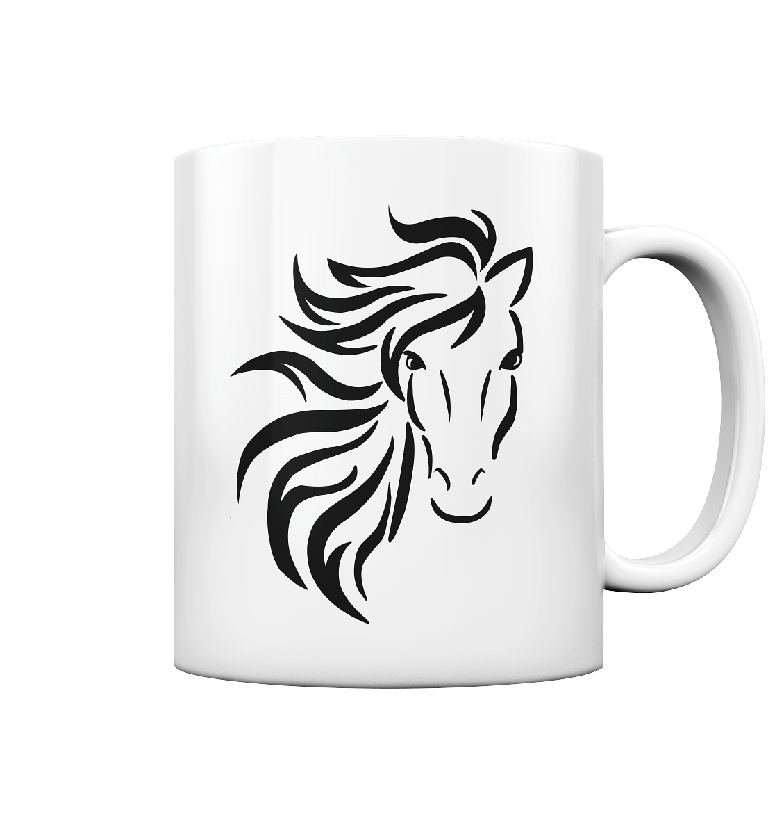 Wild Hose. Wildes Pferd. weiß-schwarz - Tasse glossy