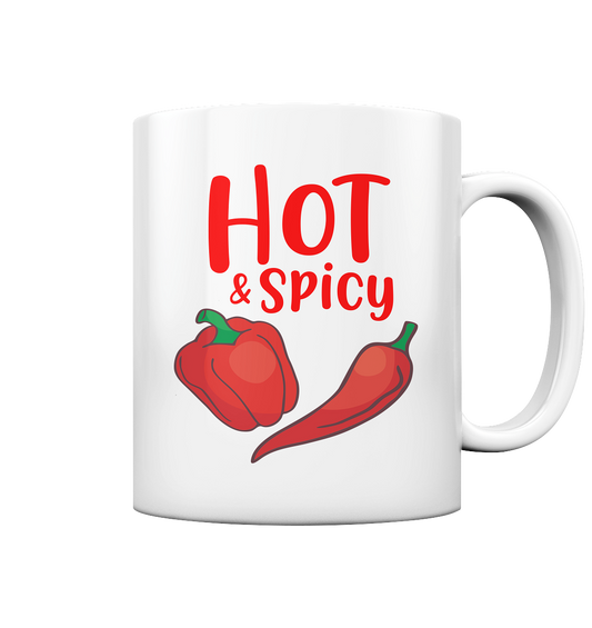 Hot & spicy. Paprika, Pepperoni, Chilli ... Koch - Tasse glossy