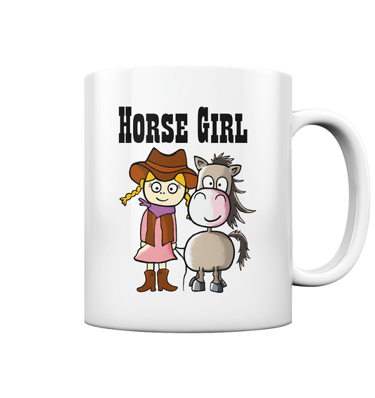Horse Girl. Western Mädchen mit Quarter Horse - Tasse glossy